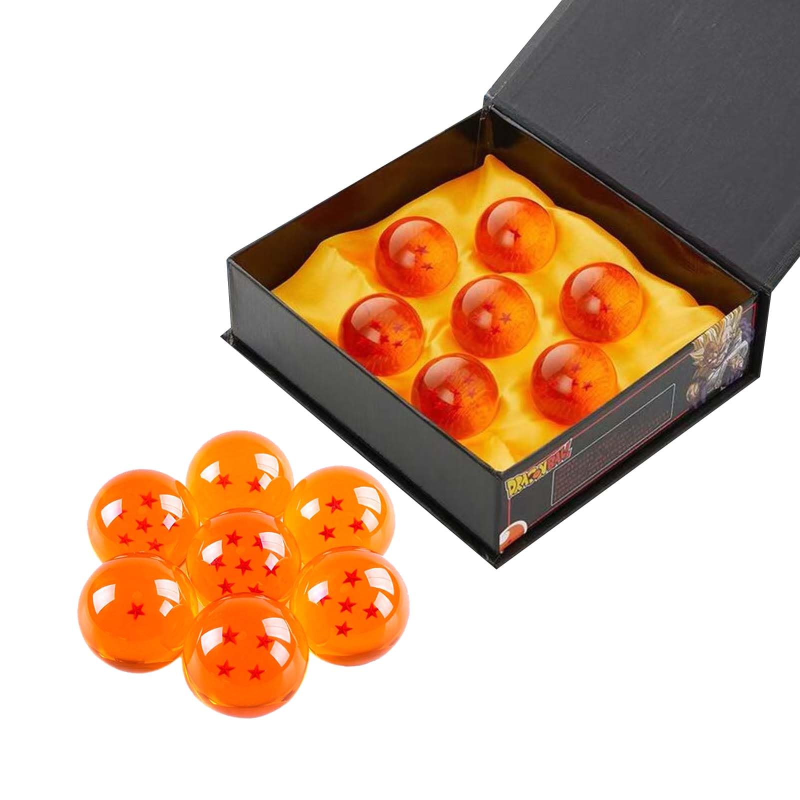 HSHHOOM Set de 7 Bolas del Dragón, 7PCS Dragon Bola de Cristal 1 a 7 Estrellas con Caja de Regalo, Dragon Bola Diámetro 4.3cm, Decoración del Hogar Fiestas y Regalos para Niños y Fans del Anime