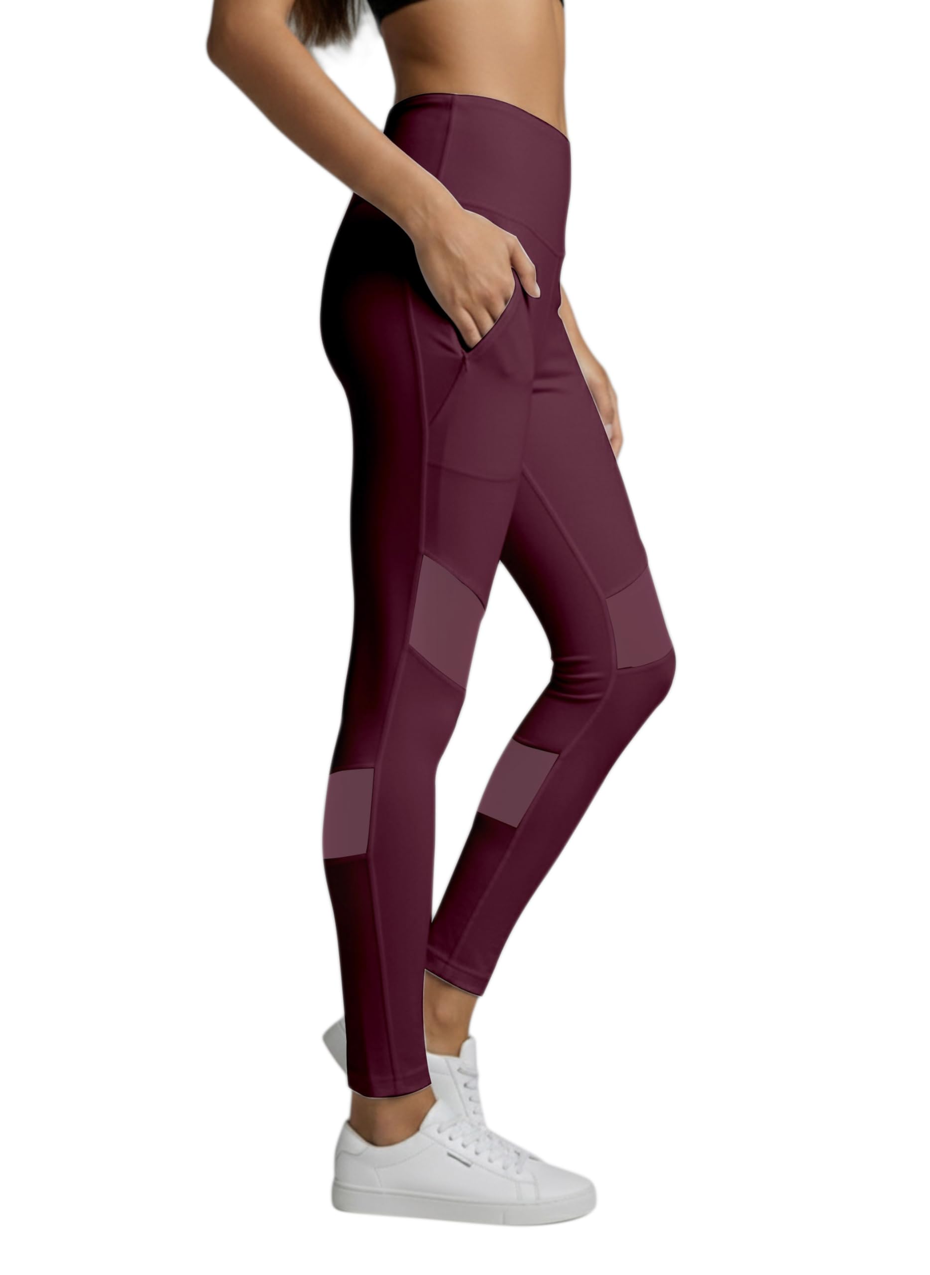 Mehrang Gym wear Mesh Legging Workout Pants with Side Pocket/Stretchable Tights/Highwaist Sports Fitness Yoga Track Pants for Women Leggings for Gym-picture-25