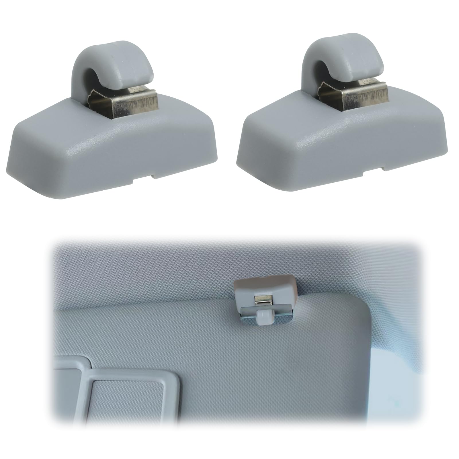 2 Pcs Sun Visor Hook Clip Bracket,Car Sun visor holder compatible with VW Caddy Golf Mk4 Sharan Passat Polo Amarok Transporter T5 Touran Seat Ibiza Leon Skoda Fabia Octavia Superb 3B0857561B