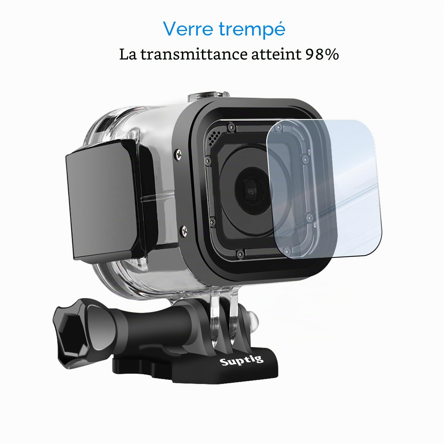 Suptig Boîtier étanche de, adapté à la GoPro Hero4 Session, Hero Session caméra de Sport en Plein air 5 Session, Etanche à 60 mètres