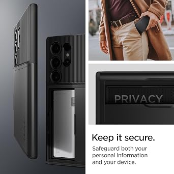 Spigen for Galaxy S24 Ultra Case, Slim Armor CS [Built-in Wallet] [No Magnet Ring] - Black