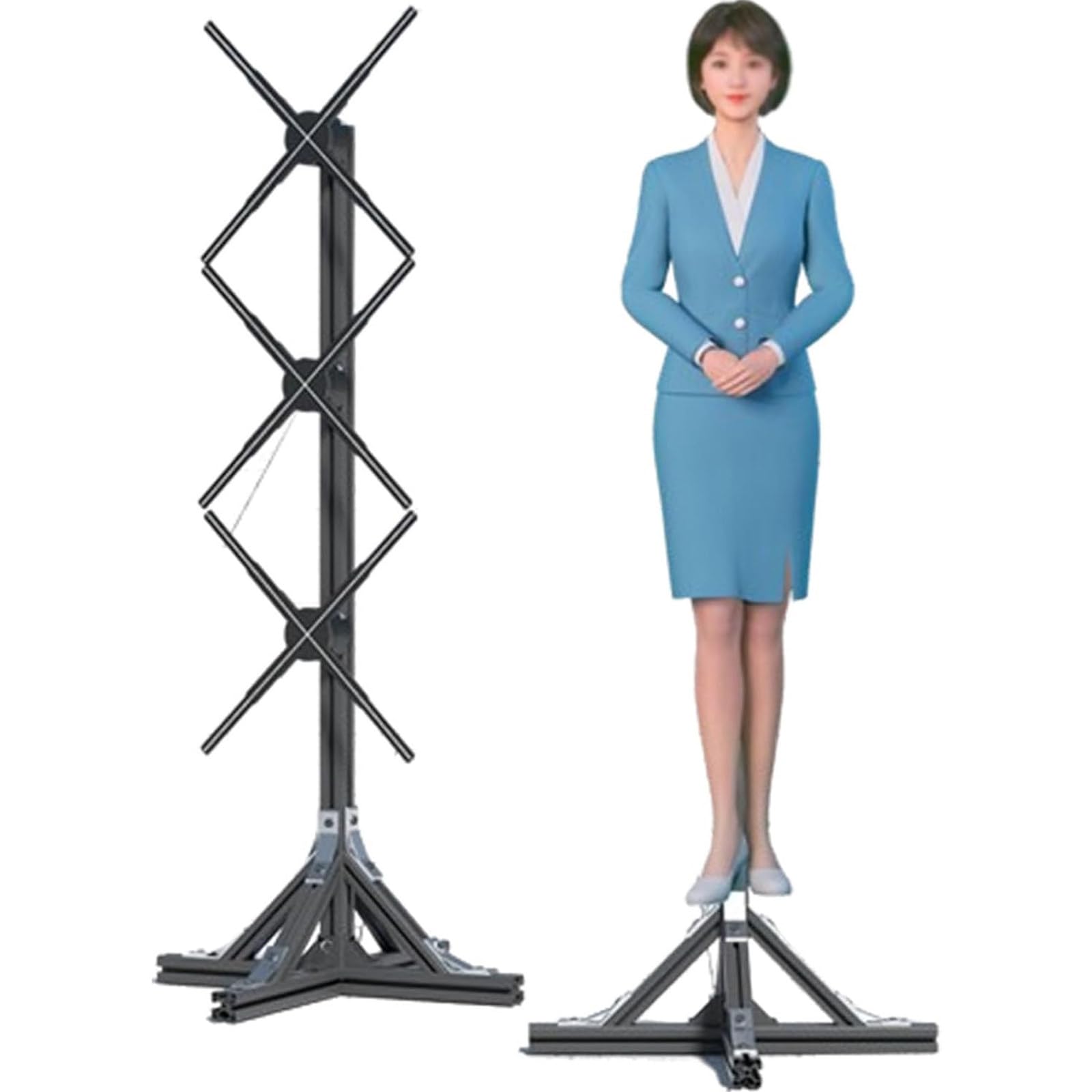 Wentylator holograficzny 3D LED, wentylator holograficzny 3D 1x3 z koralikami świetlnymi LED, wentylator holograficzny o wysokiej jasności, projektor wideo holograficzny gołym okiem