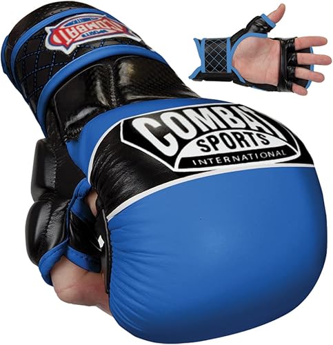 Combat Sports Max Strike - Guantes de entrenamiento de MMA, guantes de boxeo con palma abierta para artes marciales, kickboxing y artes marciales,