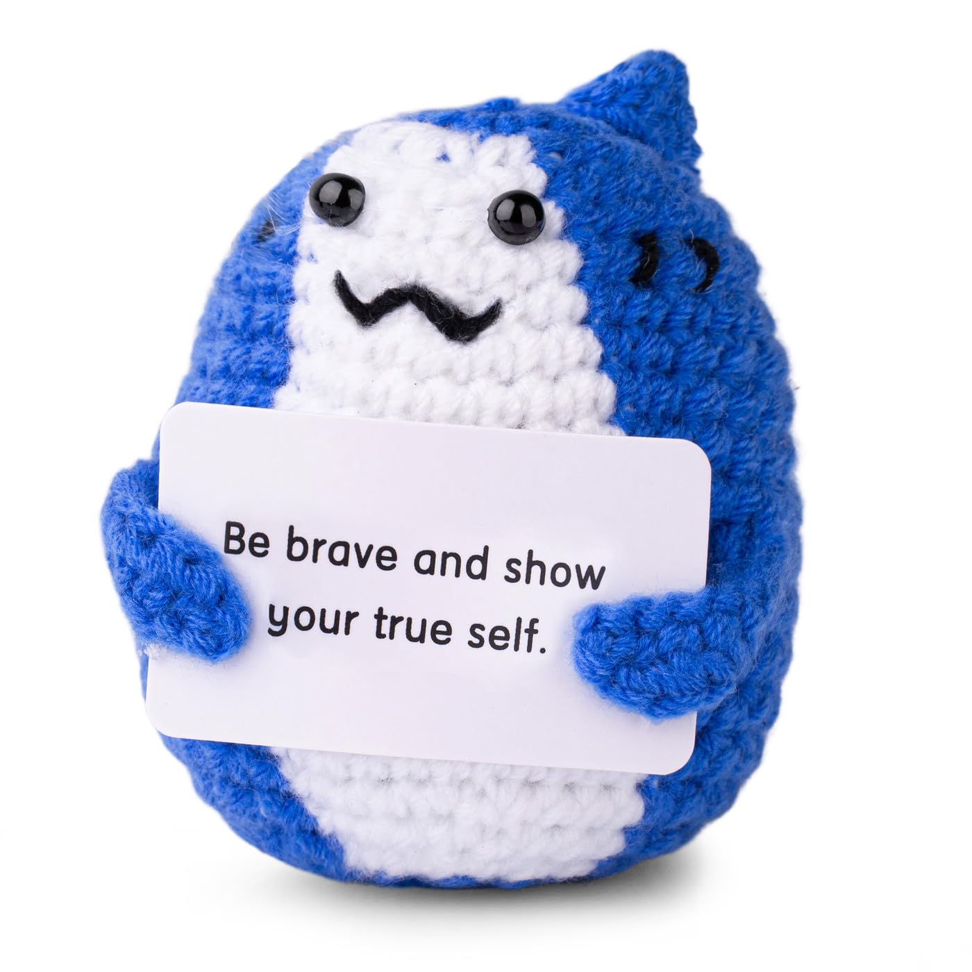 AWARDSEN Positive Shark Emotional Support Shark Positive Crochet Animals Funny Gifts for Women Men Weird Gifts Cute Stuff Good Luck Gifts