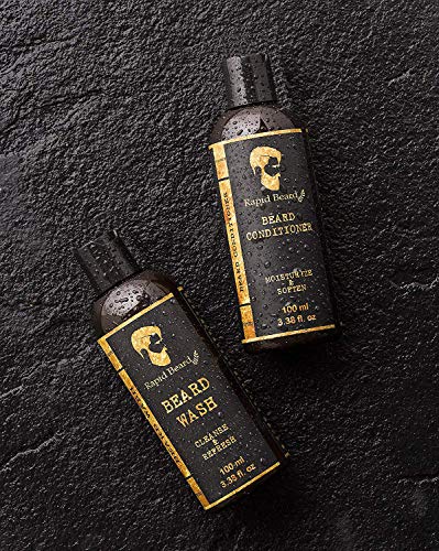 Beard Shampoo And Beard Conditioner Wash & Growth Kit For Men Care - Softener & Moisturizer For Hydrating, Cleansing And Refreshing Beard And Mustache Facial Hair Gift Set (100Ml / 3.4 Fl Oz) #TOP5
