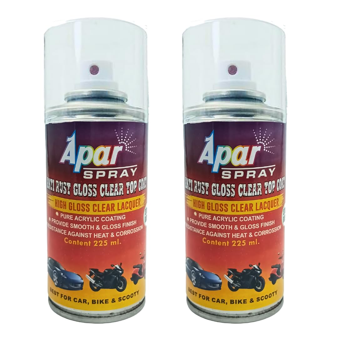 APAR Spray Paint Can Antirust GLOSS CLEAR LACQUER-225 ml (Pack of 2-pcs), For Bike, Cars, Furnitures, art and craft Paint work (B09LR4VKBL) Amazon Price History, Amazon Price Tracker