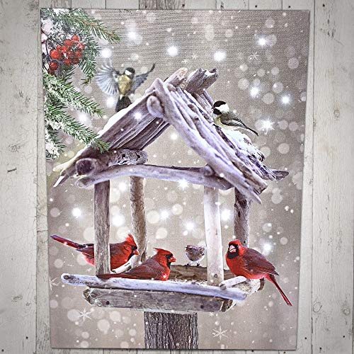 Banberry Designs 2661 Lighted Cardinals Canvas Print Led Wall Art thumb #5