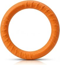 RuffFoam Puller Ring for Dogs, Soft Durable Patented Foam Material, Safe on Teeth & Gums, Lightweight Fetch & Tug Water-Friendly Training Ring, Orange Colour, Small Size (17-18cm)