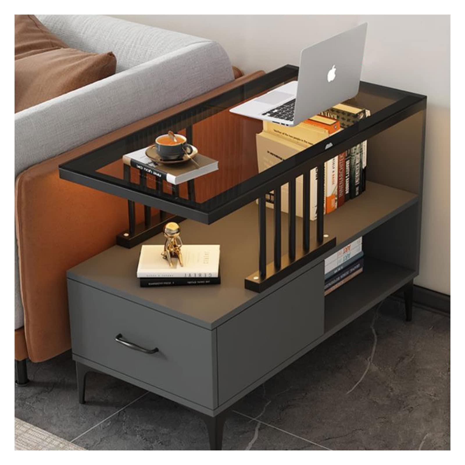 Table basse à café et meuble de rangement pour un salon cocooning