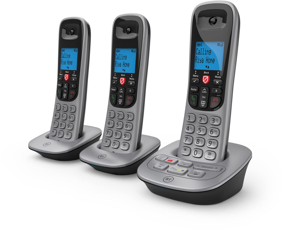 BT 7660 - Telefono domestico senza fili con blocco delle chiamate e segreteria telefonica, confezione Trio