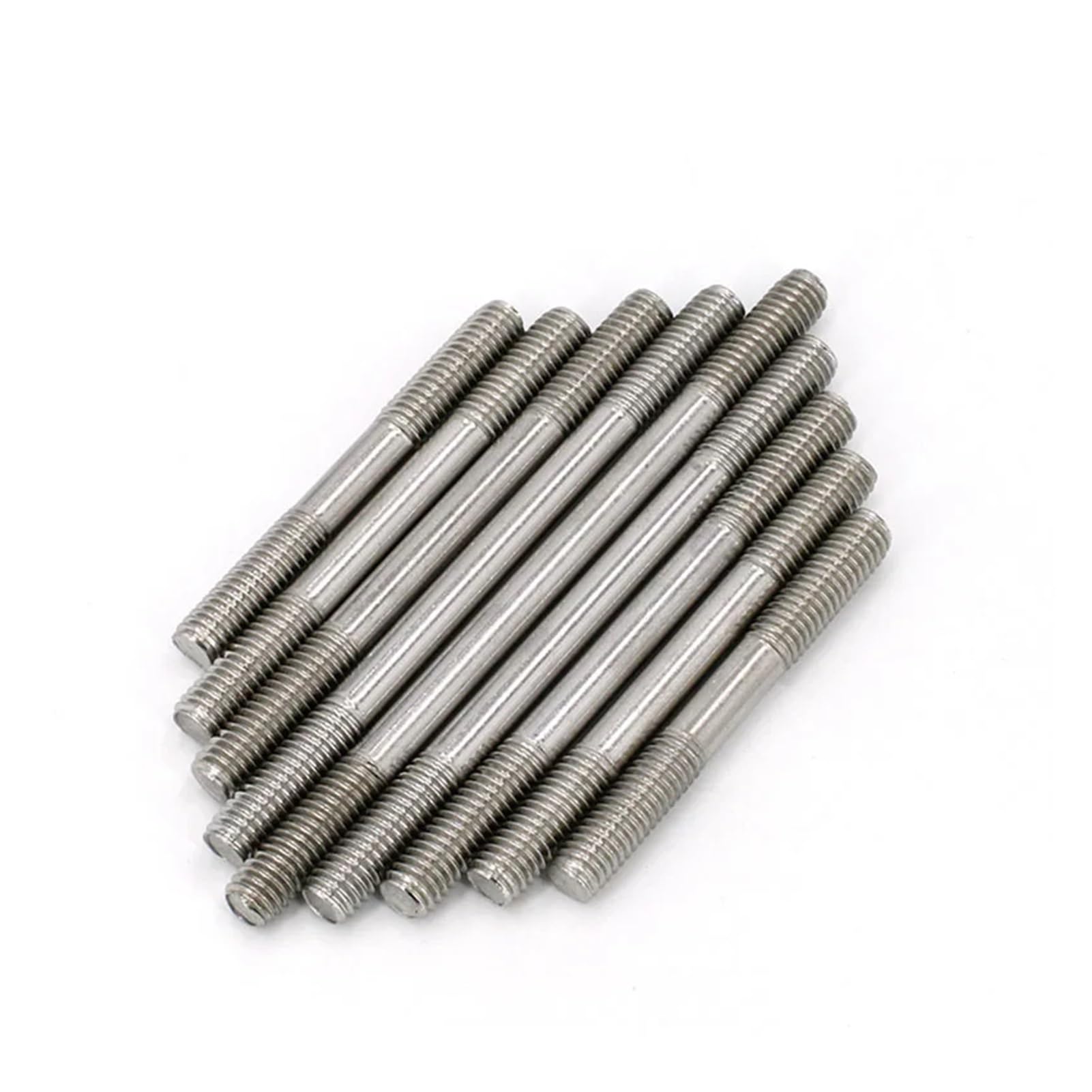 Threaded rods, Double Ended Stud Screws, Pack of 10 End Thread Rods M3 to M8 304 A2 Stainless Steel 20mm to 70mm(45mm,M3)