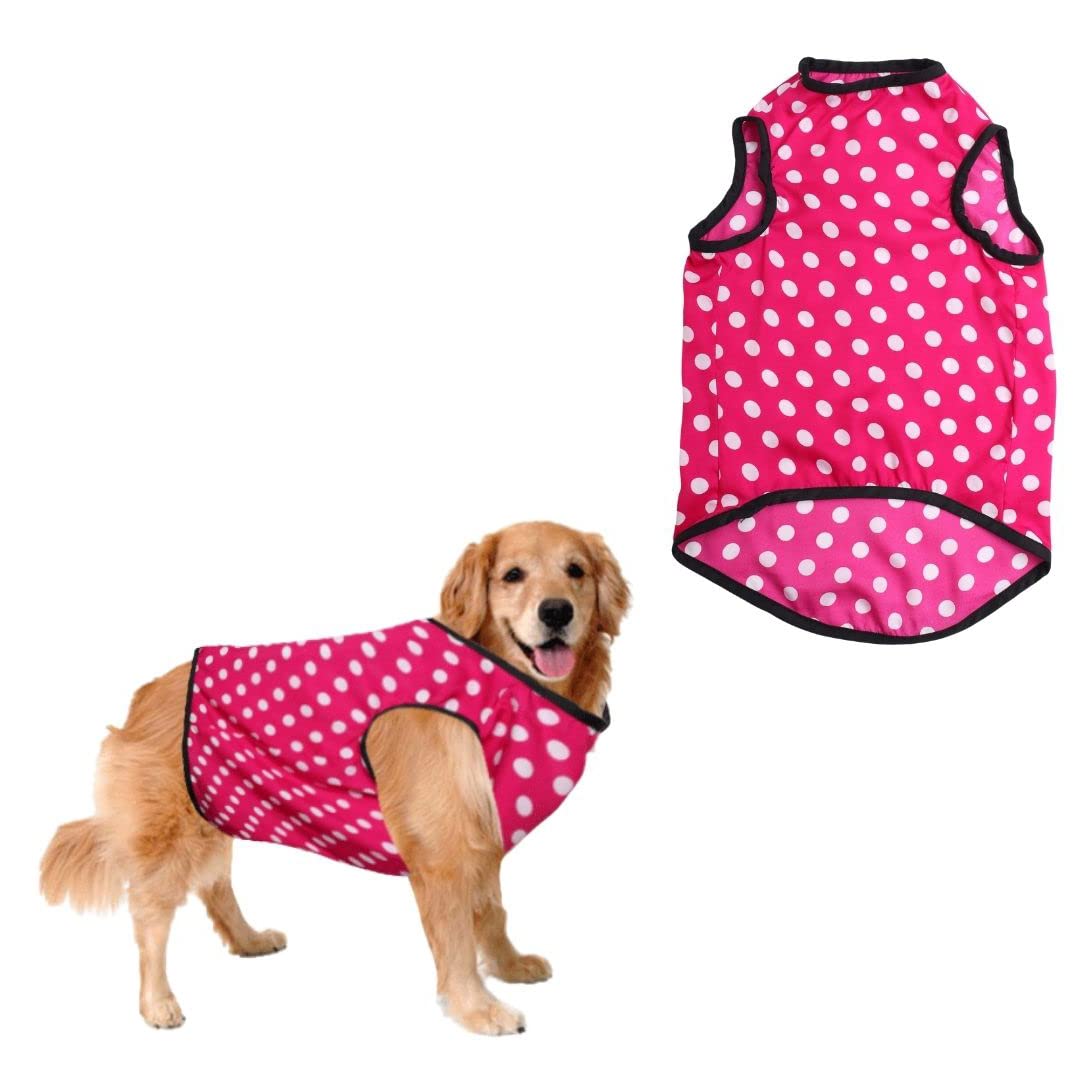 Sage Square Crazy Printed Dog T-Shirt, Trending Dog T-Shirt, Ultra Soft & Light Weight, Comfortable & Breathable Dog Apparel, Trendy Outfit (Polka Pink) (Large -20inch) (B0B6VLK878) Amazon Price History, Amazon Price Tracker
