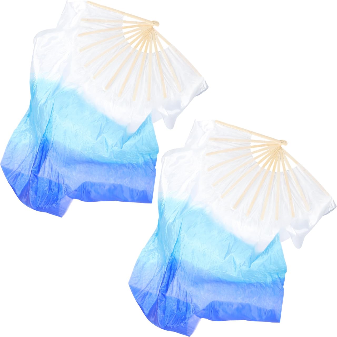 BESPORTBLE 4 Piezas Abanicos De Danza del Vientre Abanicos De Tela Imitados para Baile FolclóRico Accesorios De Rendimiento Multiuso 127X54Cm