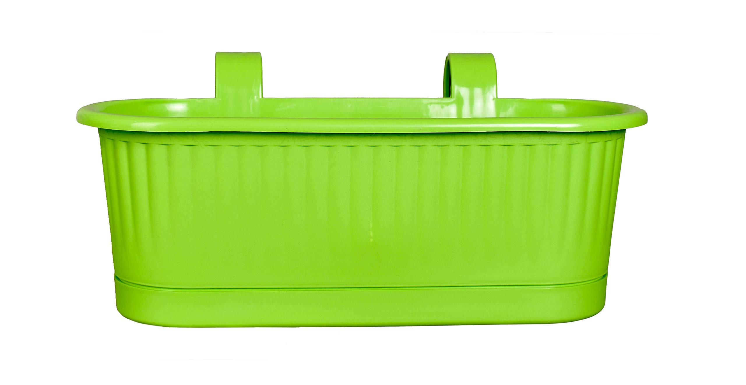 mastBus Plastic Hanging Pots for Plants Balcony Railing Big Size, Green (15 inch x 7 inch, 1 Piece) (B086MQWXMP) Amazon Price History, Amazon Price Tracker