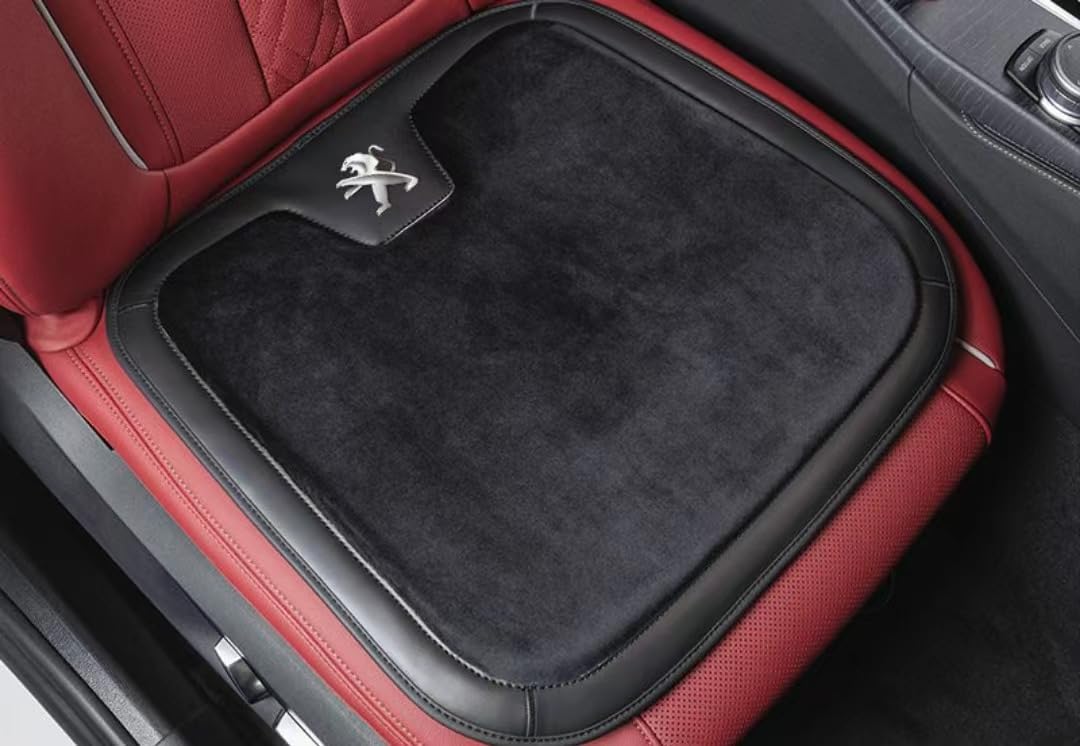 Autostoel kussen voor Peugeot 2008 2014-2019, leer vier seizoenen met rugleuning niet-gebonden, autostoelhoes universele kussen,aBlack