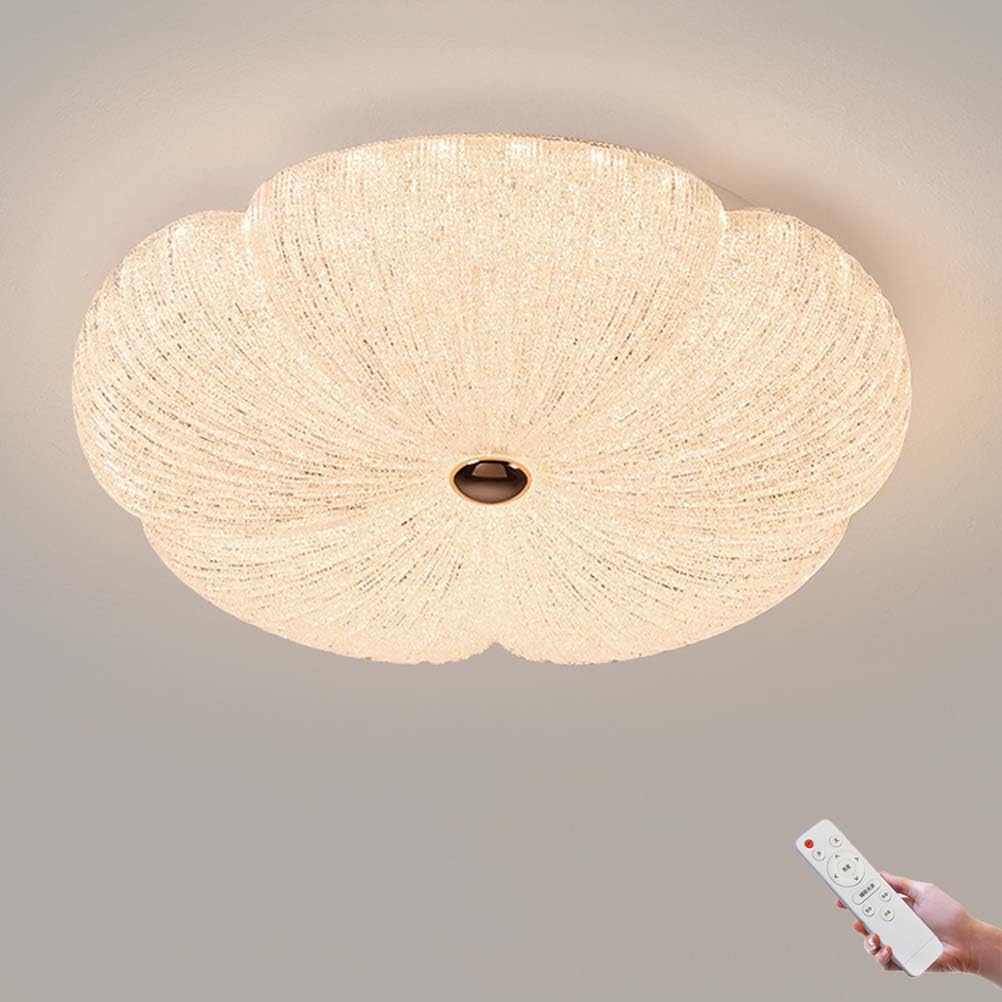 AoLa LED Ceiling Light Flower with Remote Control Ceiling Lamp Dimmable 3000K-6000K Modern Creative Cream Flower Shape Decorative Lamp White with Acrylic Lampshade for Bedroom Room Living Room,30CM