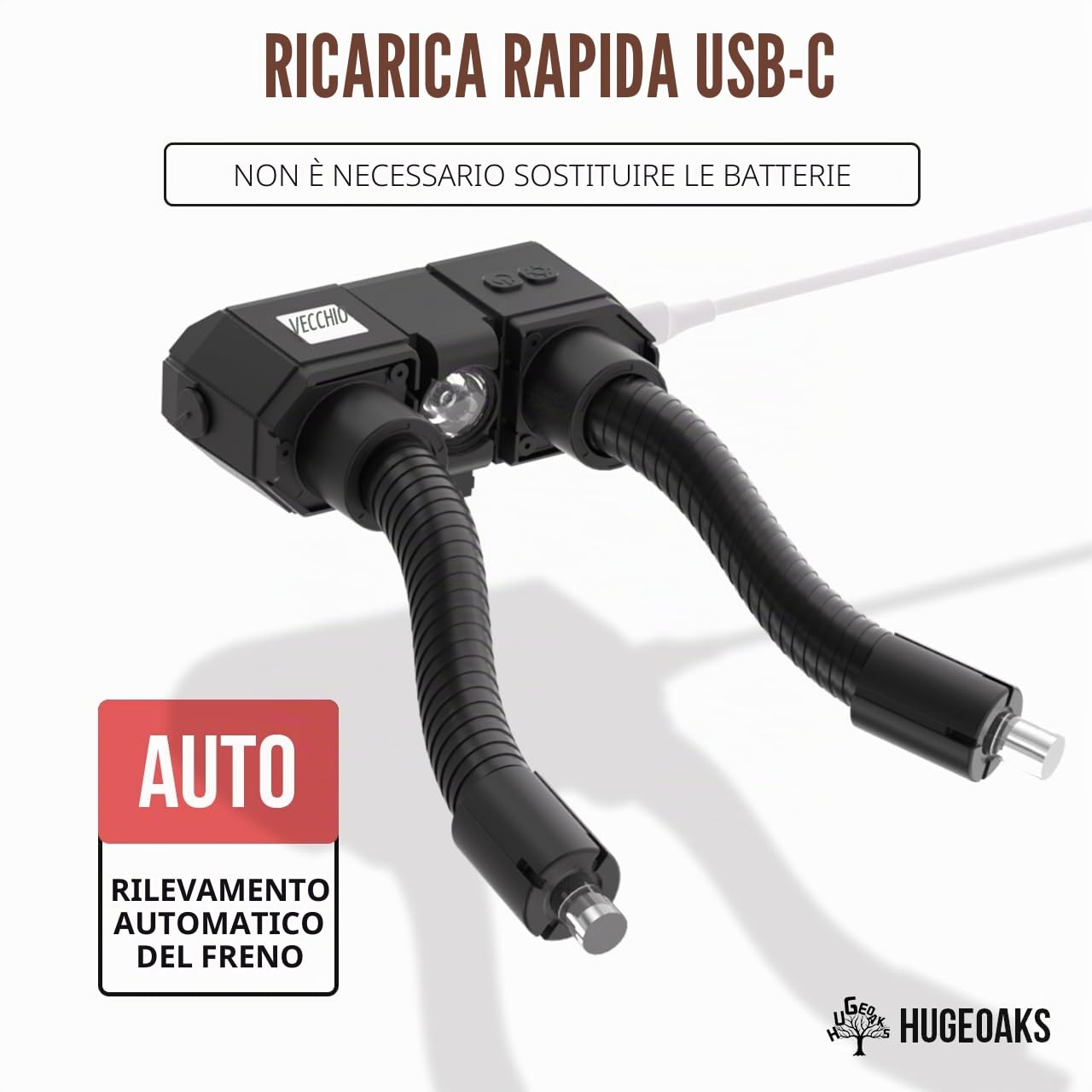 Luce Posteriore Della Bicicletta Intelligente, Luce Della Bicicletta con Luminosità Regolabile, Rilevamento Freno, Illuminazione Posteriore per Sicurezza Notturna