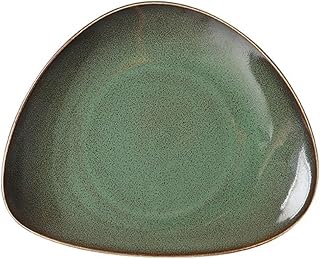 EQUALIZE Dinner Plate Creative Ceramic Triangle Plate Pasta Plate Household Steak Fruit Plate Dessert Plate Hotel Restaurant Tableware Fruit Snack Plates (Color : A)