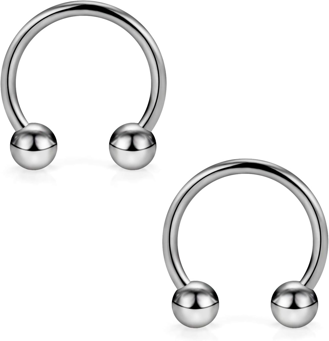 2-8PCS 14G G23 Titanium Horseshoe Septum Ring Nose Rings Hoop Helix Daith Cartilage Tragus Earrings Nipple Eyebrow Body Piercing Jewelry 8mm 10mm 12mm 14mm 16mm