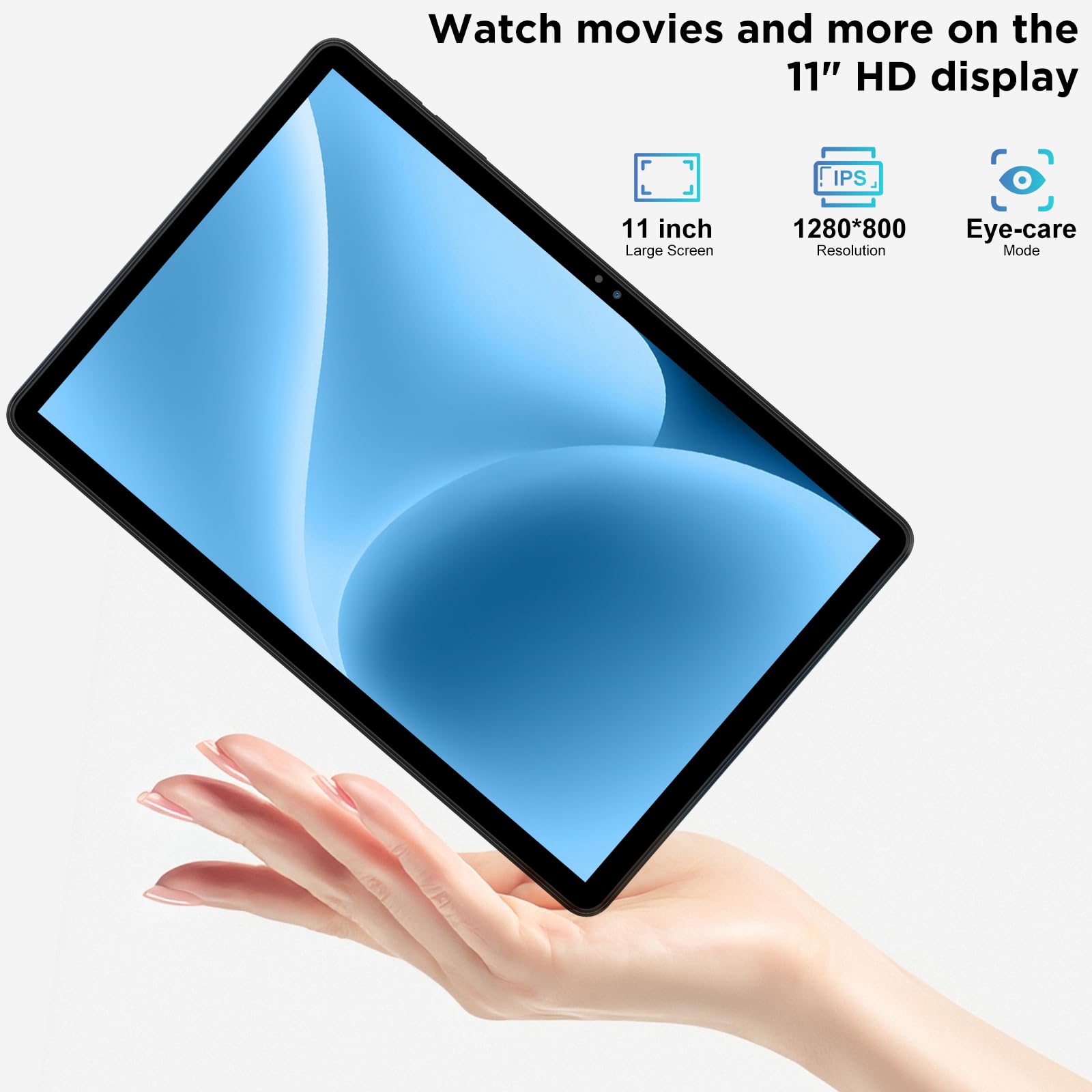 Ascrecem Tablet 11-calowy Android 14 Tablet dotykowy z 2,4G + 5G WiFi6 Octa-Core 14GB RAM 128GB ROM 1TB Widevine L1 8000mAh Podwójny aparat 8 MP+2MP Tablet PC z ochronnym etui szary