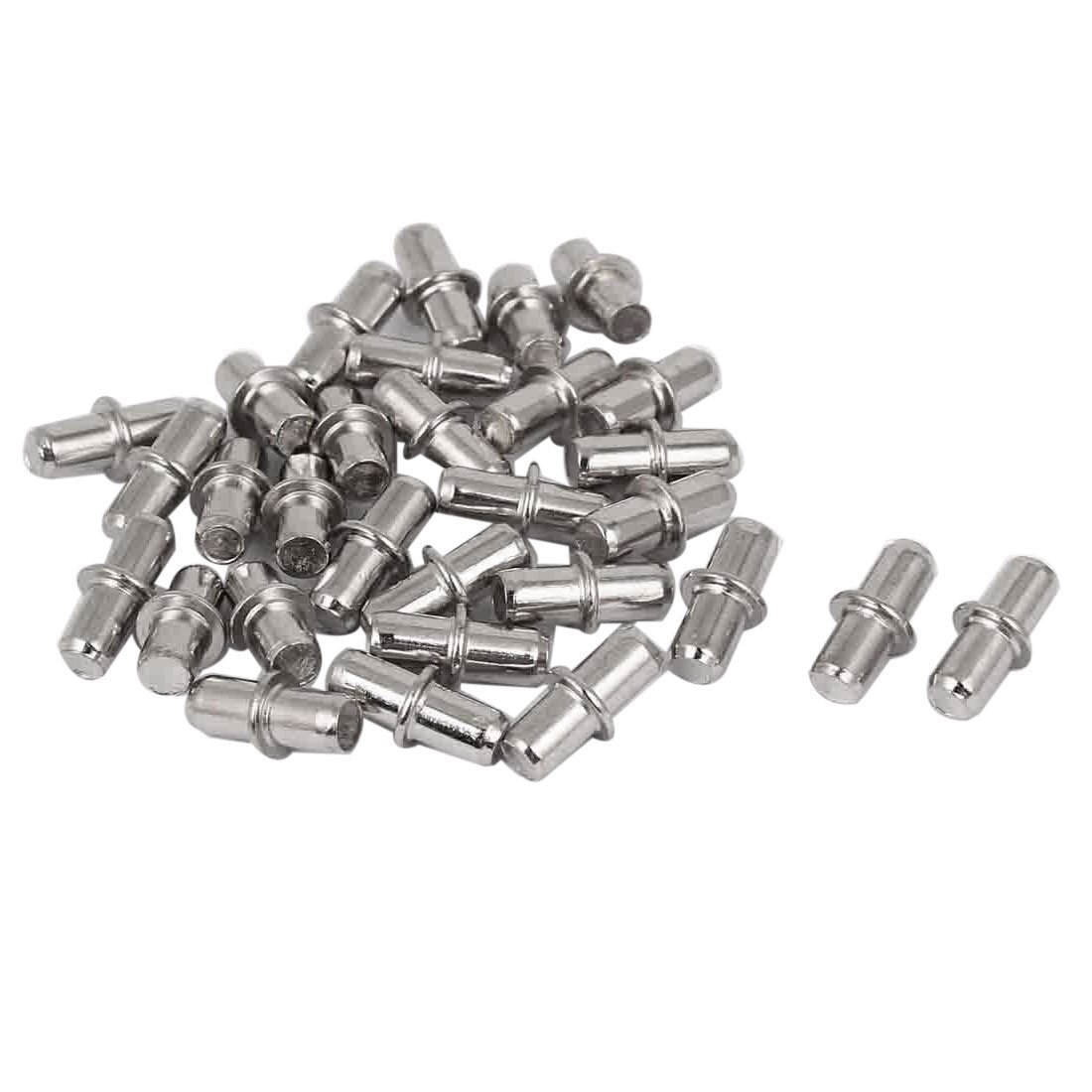 DealMux 5mm Metal Furniture Cupboard Shelf Pins Pegs Supports Holder 30 Pcs-image-34