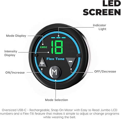 Miniatura 4 de FlexTone Estimulador de abdominales, tónico muscular para cinturón abdominal para hombres y mujeres, sistema estimulador eléctrico para fortalecer y