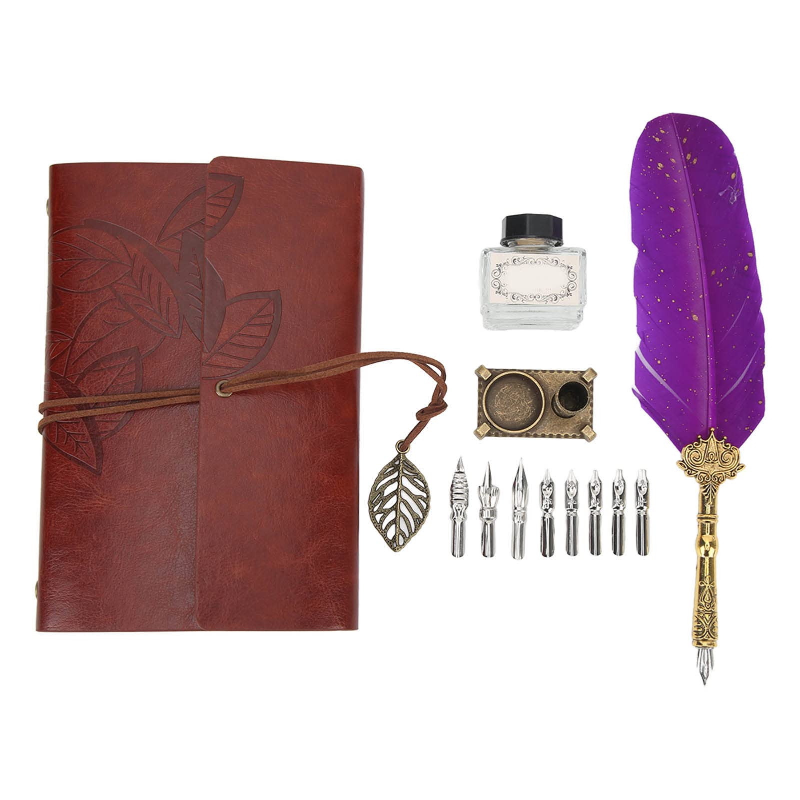 Ensemble de Stylos Plume et D'Encre, Ensemble de Stylos de Calligraphie À Plume À Texture Claire, Stylo À Plume de Calligraphie À Plume Gravée en Acier Inoxydable, pour L'Écriture