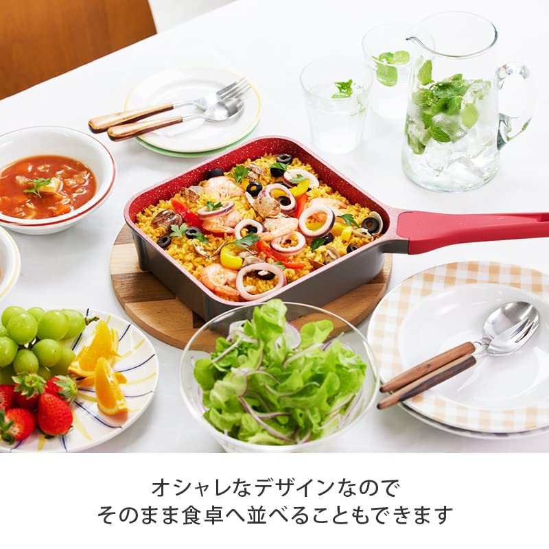 ベージュ フライパン2個とスクエアパンセット ベージュ フライパン2個とスクエアパンセット ベージュ