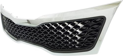 Miniatura 2 de Compatible con 11-13 Optima Korea - Parrilla frontal incorporada en negro con moldura cromada