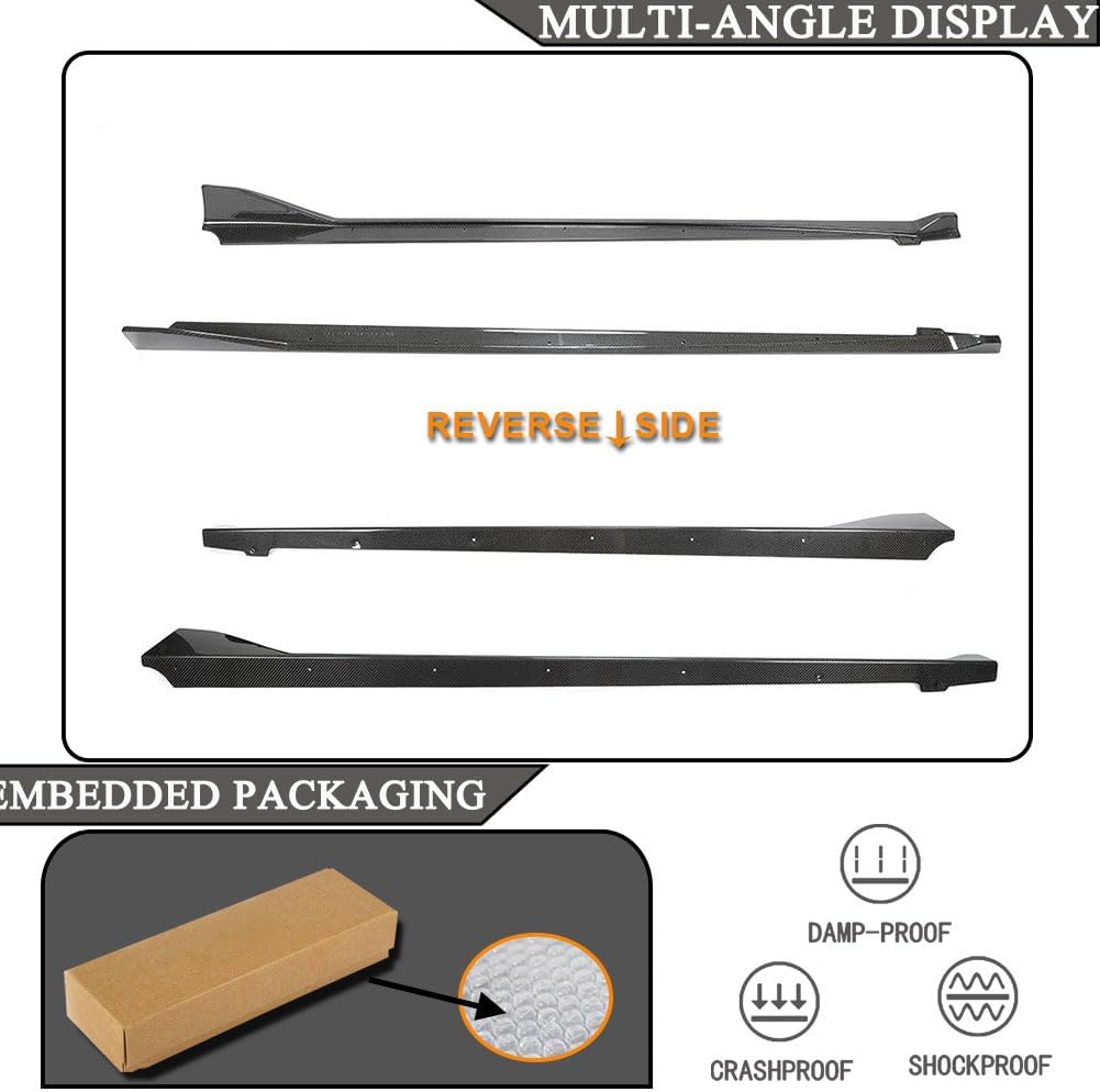 Real Carbon Fiber Side Skirts Compatible with Toyota Supra GR A90 A91 2020-2024 Under Door Rocker Panels Valance Extension Lip Factory Outlet