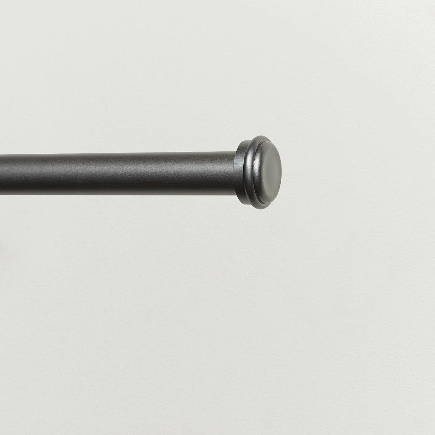 EXCLUSIVE HOME Topper 1" Curtain Rod and Finial Set, Gunmetal, Adjustable 84"-160"