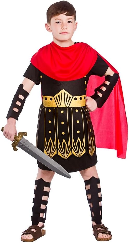 Kids Boys Roman Commander Gladiator Sparticus Fancy Dress Costume