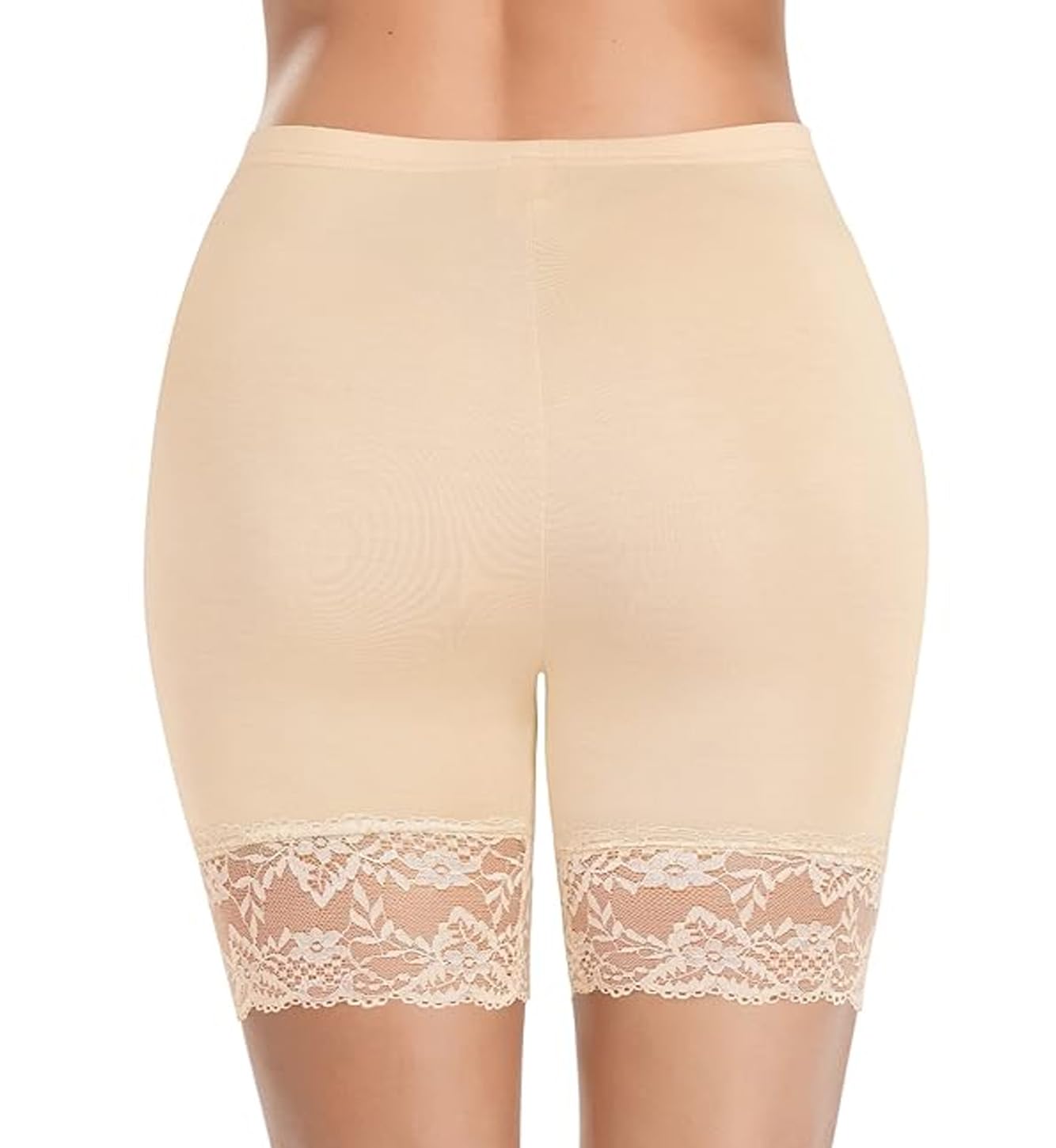NICSY Womens Slip Shorts for Under Dresses, High Waisted Shorts, Sports Underskirts Mid Thigh Lace Boyshorts Cycling, Yoga, Swim Shorts, Regular Safety Shorts (Pack Combo) 1