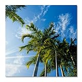Nature Landscape Large Canvas Wall Art for Living Room Bedroom Bathroom Tall coconut palm trees over sunny blue sky Framed Prints Poster Painting Artwork Home Decor Office