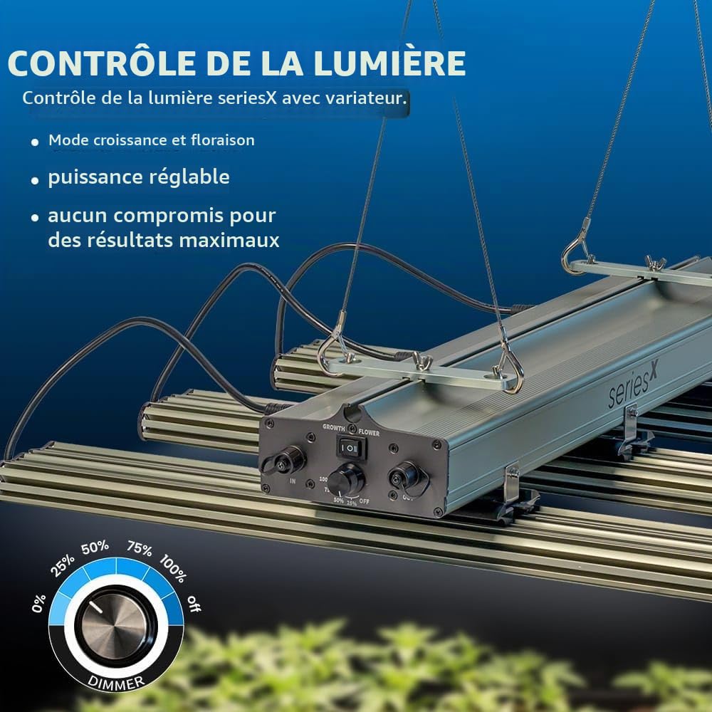 360W Greenception GCx-9 PWR Lampe de croissance LED: éclairage végétal idéal avec UV et IR pour un maximum d'ingrédients actifs et de terpènes - Mode séparé pour la croissance et la floraison