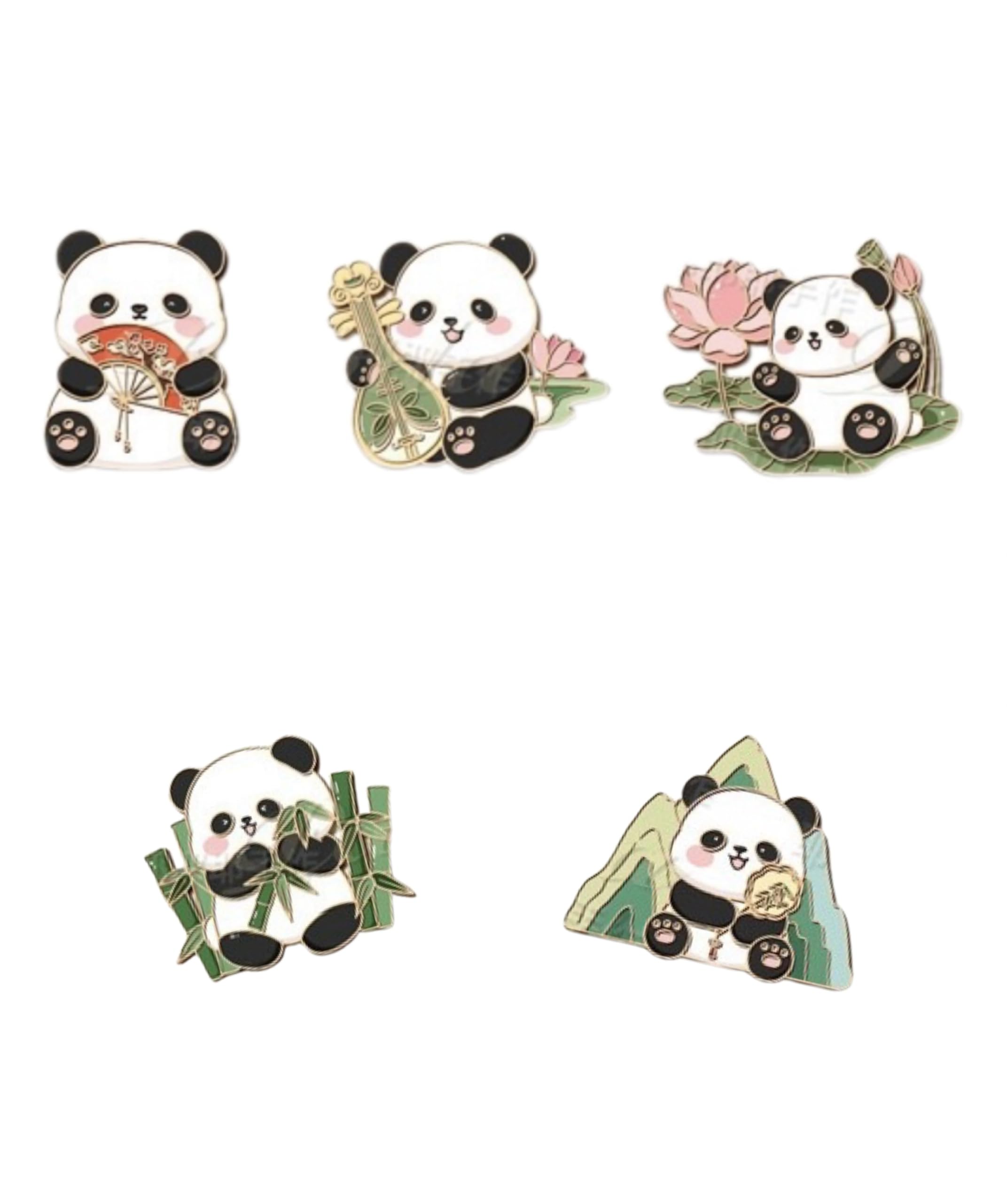 X Trade Panda 5 Pcs Molding Fridge Magnet Cartoon,Funny Creative Refrigerator Magnets For Refrigerators,Full Back Magnetic Safe Magnets (Panda)
