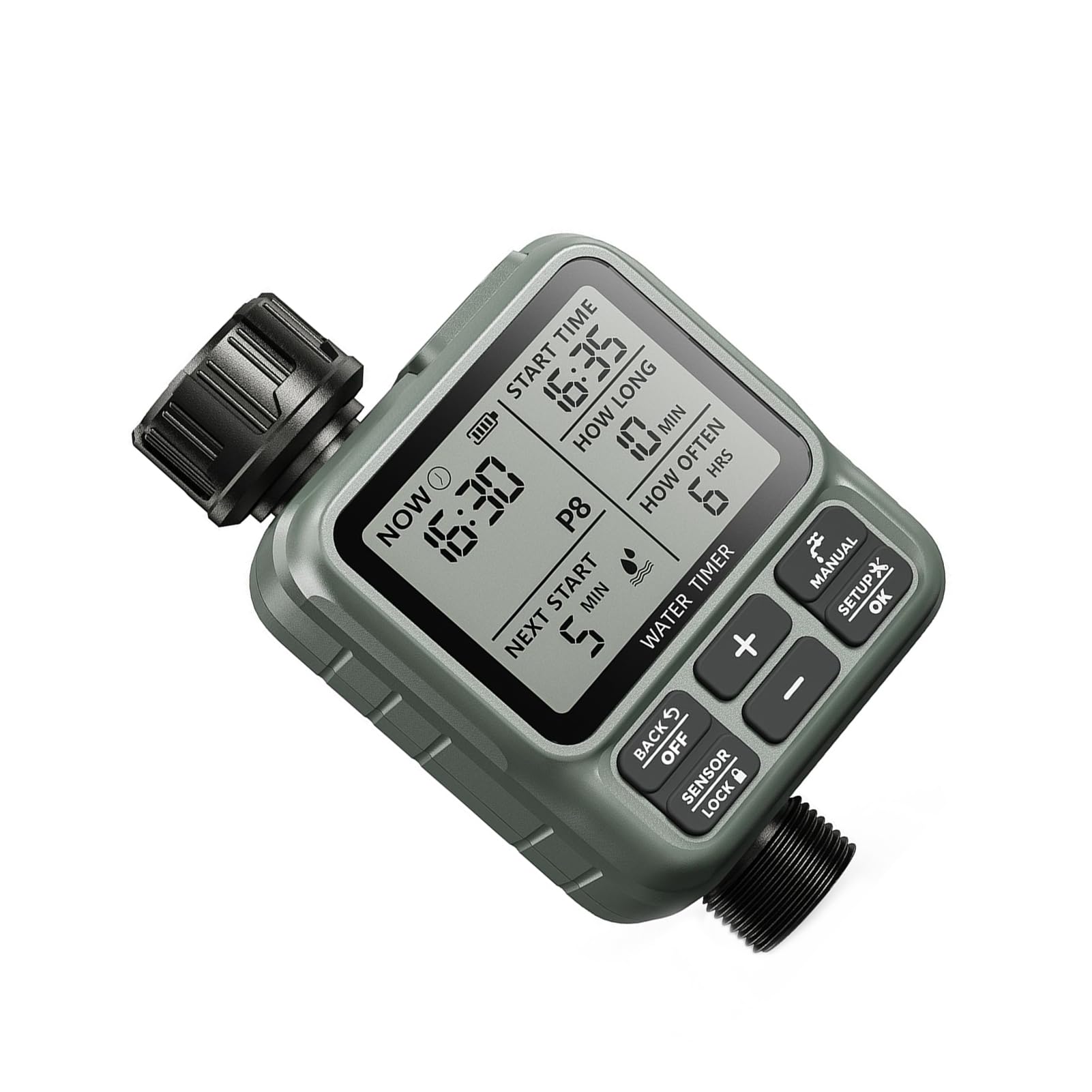Timer per Tubo dell'acqua, Timer per Irrigazione Automatica Programmabile, modalità di Ritardo Pioggia, Ampio Display LCD per Serra da Giardino