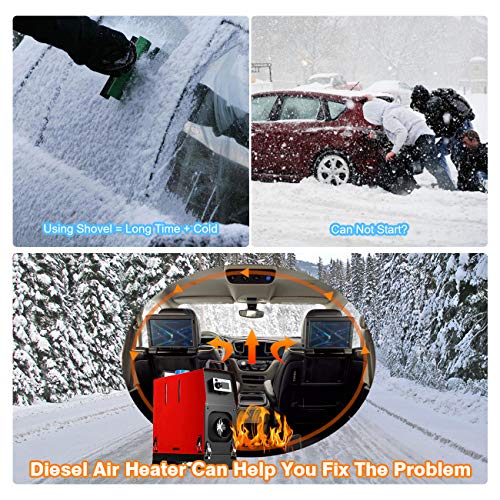 ALAVENTE Diesel Air Heater, All In 1 LCD Monitor Air Outlet Diesel Heater 5KW 12V Vehicle Heater for Car, Vans, Truck, RV, Boats, Trailer, Motorhome, Caravan