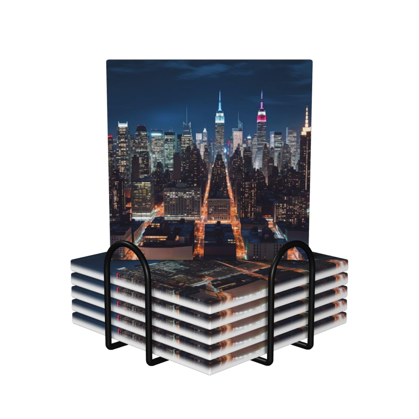Dessous de verre absorbants style New York pour protéger votre table de salon