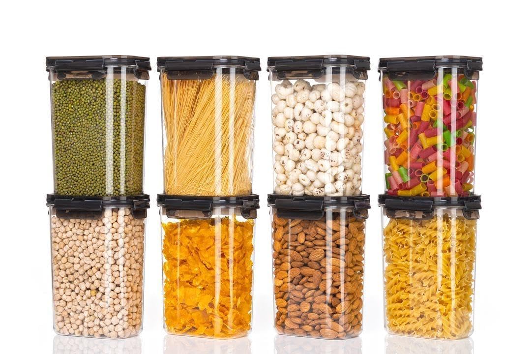 KESI 1400ml storage container with Airtight lid Storage Jar container for Kitchen Counter, Pantry, Coffee, Cookie, Candy Organization, BPA Free Airtight Food Storage Container Set(Pack of 6)