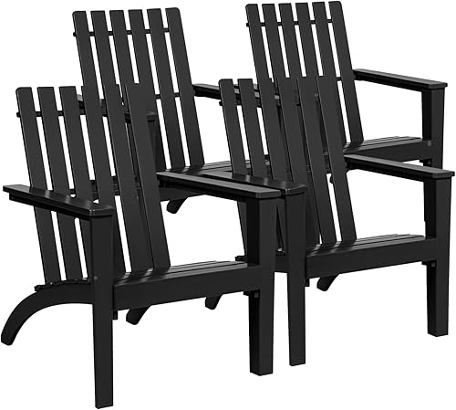 Giantex Adirondack - Juego de 4 sillas de madera de acacia para exteriores, capacidad de peso de 350 libras, sillas de fogata resistentes a la