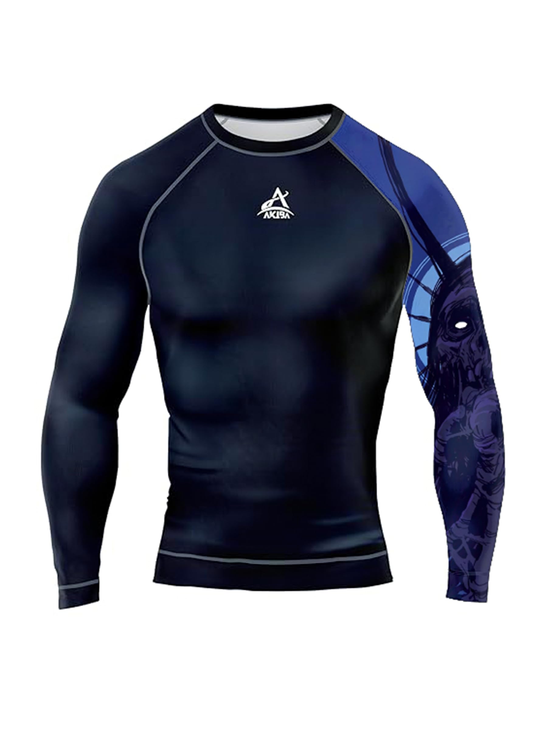 AKIBA Men’s Performance Compression T-Shirt Full Sleeve Rash Guard for MMA, BJJ, Gym, Running, Cycling & Workout Training-picture-17
