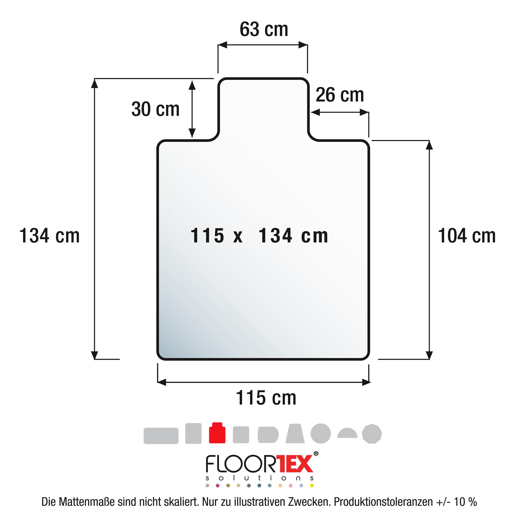 Floortex Bodenschutzmatte Cleartex advantagemat aus phthalatfreiem Vinyl für niederflorige Teppichböden - bis 6mm Höhe, 115 x 134cm, rechteckig mit Lippe, transparent