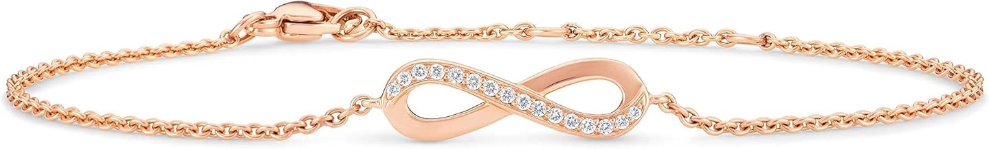 MINUTIAE Infinity Shape Crystals Cubic Zirconia Diamond Adjustable Bracelet for Women & Girls Jewelry for Gift