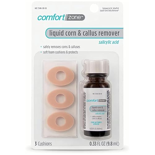 Comfort Zone Maximum Strength - Tratamiento líquido para eliminar maíz y callos con ácido salicílico, 0.33 onzas, juego de 4 piezas