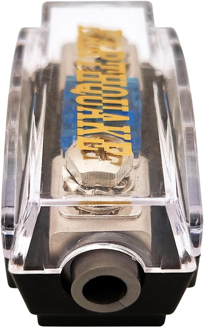 Earthquake Sound FBNL 60 Compact Platinum 60A Mini ANL In-line Fuse Holder with 4 to 8-Gauge Input and Output