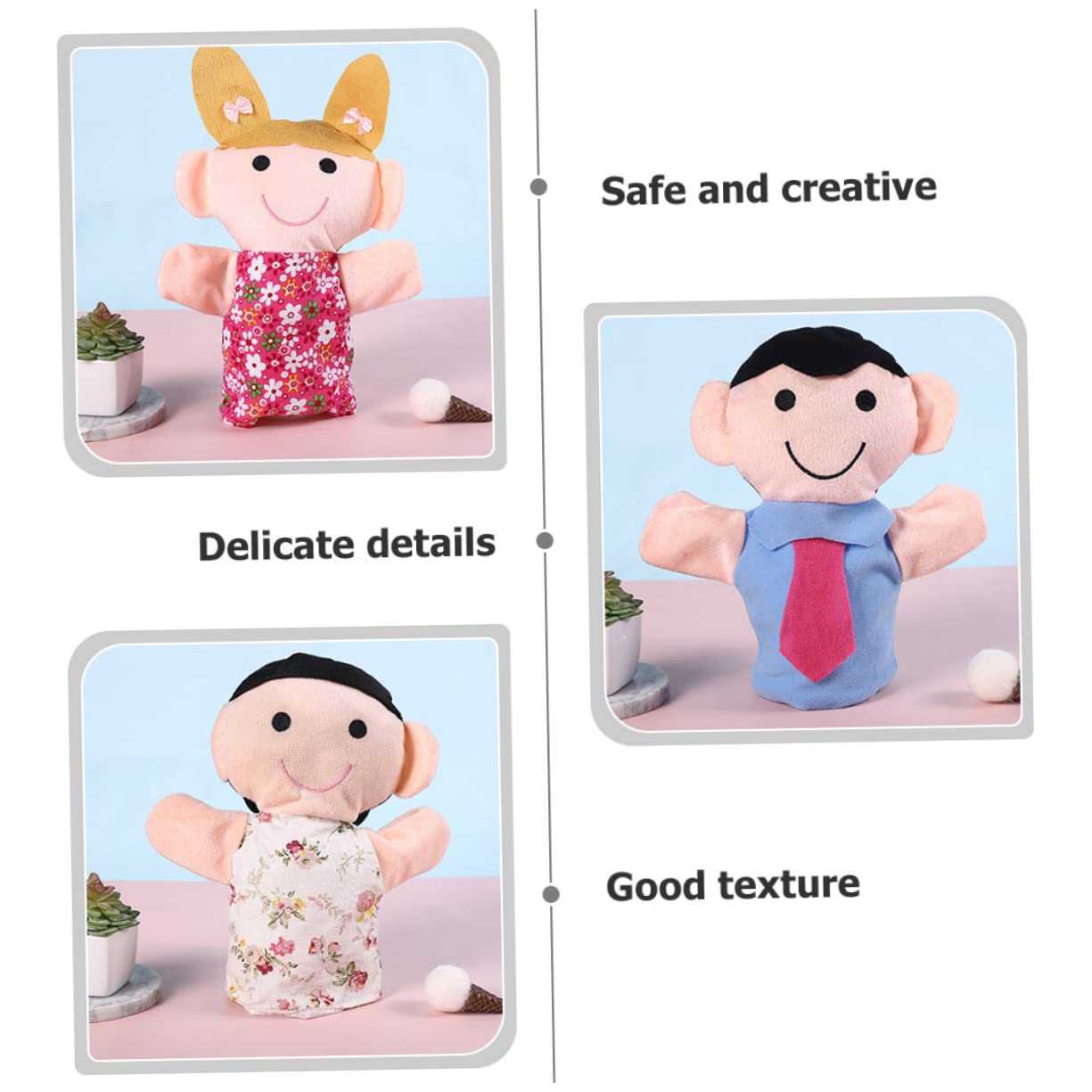 6piezas Marionetas De Mano De Juguetes De Simulación Interactivos para Contar Historias para rol y Educación Temprana