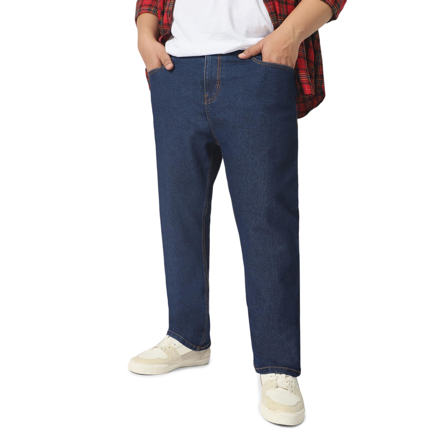 Urbano Plus Men's Regular Fit Mid Rise Washed Jeans Stretchable