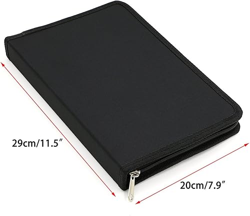 Miniatura 3 de BTSKY estuche de lienzo portátil con cierre, colorido, para lápices, capacidad para 72 lápices. súper largo, para lápices acuarela, Negro nuevo