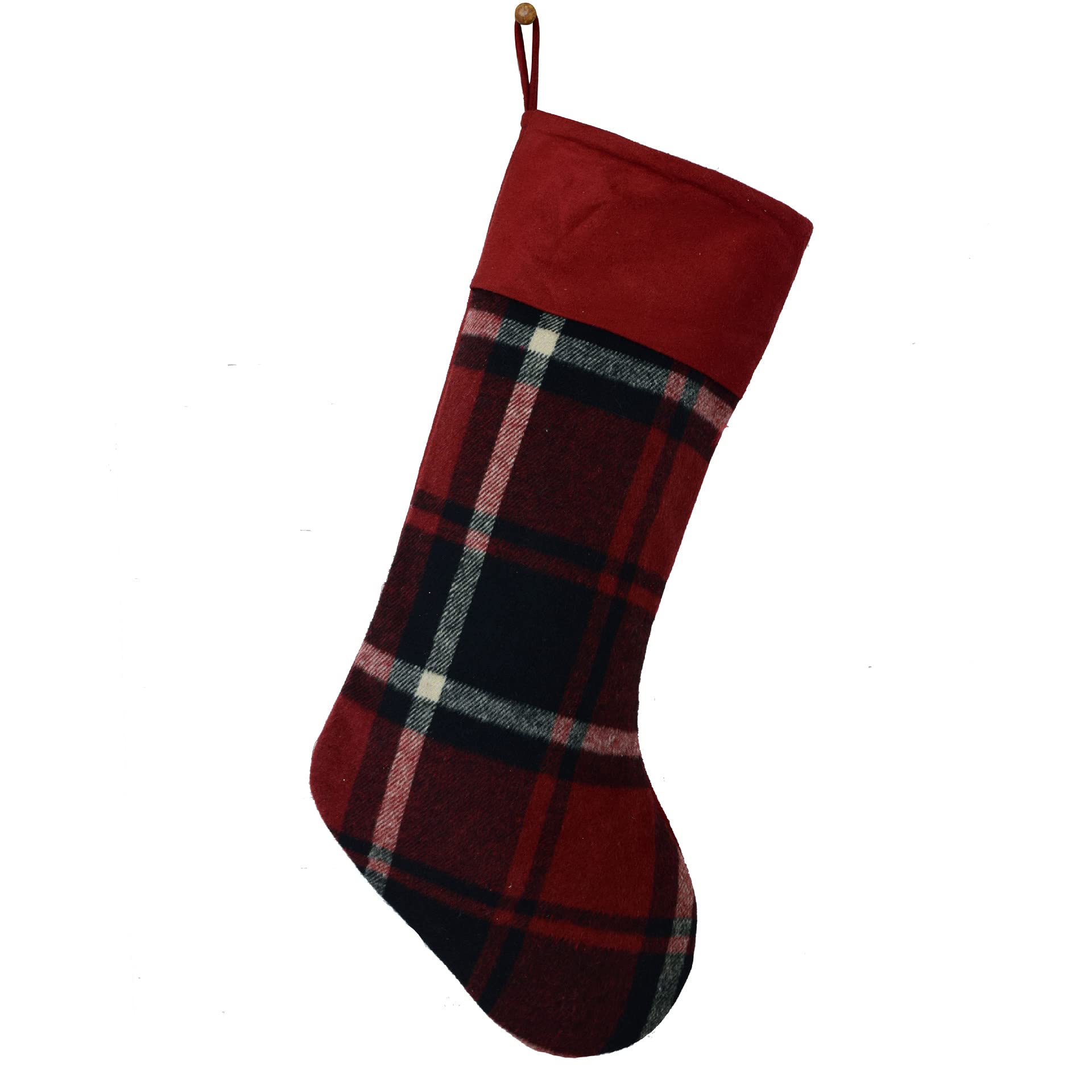 5 stücke Rotes und Schwarzes Woll- Plaid mit Wildleder Weihnachtssocken Geschenk Tasche Weihnachtsbaum Dekoration Socken